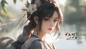 湖畔古风少女