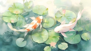 池塘锦鲤