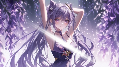 雪墨壁纸丨刻晴丨伸个懒腰丨