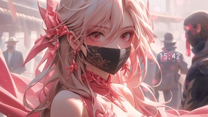 粉色口罩女神