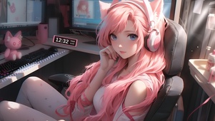可爱猫耳电竞女孩