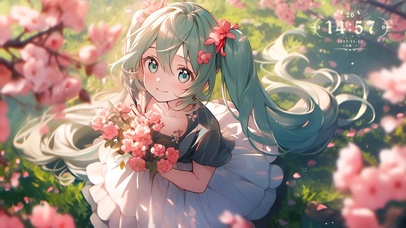 初音未来樱花树下