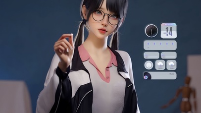 可爱双马尾女学生