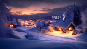 冬日唯美雪村