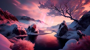 粉色治愈风景