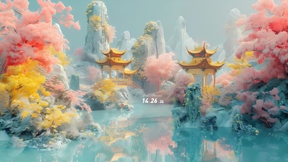 4k水潭仙境阁楼