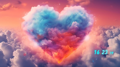 唯美清新爱心白云