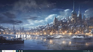 夜景城堡雪景桌面主题