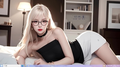 性感眼镜居家美女