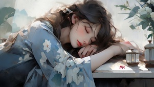 国风 休憩的少女