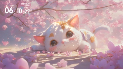 樱花树下小呆猫