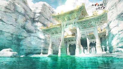 4k 古风仙踪门前湖水