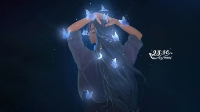 唯美荧光蝴蝶少女