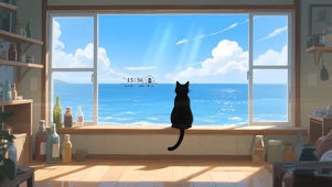 黑猫 背影
