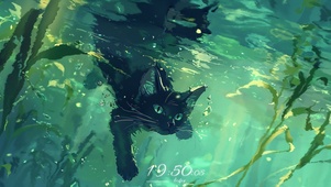 夏日 小猫 戏水