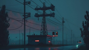 夜晚雨天