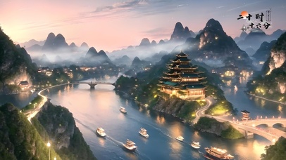 古风临江山水阁楼