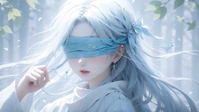 蒙眼可爱女孩