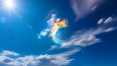 七彩祥云乍现~快来许愿接好运！