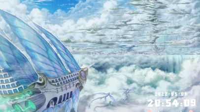 唯美治愈云层飞船