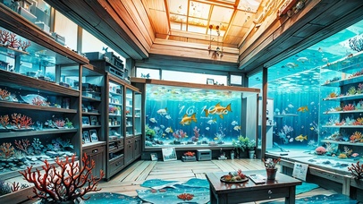 4K唯美治愈海底水族馆