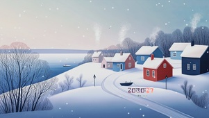 简约AI雪景壁纸