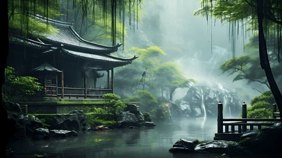 4K唯美古风森林秘境