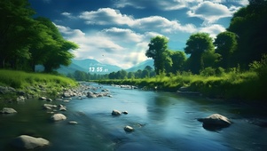 林中溪水流淌