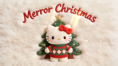 圣诞树下hello kitty