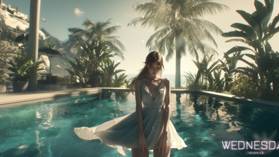 长发如同一袭黑色瀑布，垂落下来