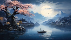治愈护眼水墨山水