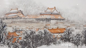 雪中的古宅