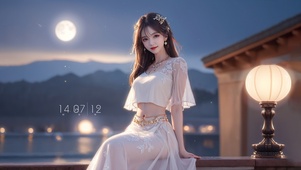 夜色月光女孩