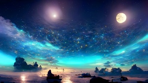 唯美梦幻星海月