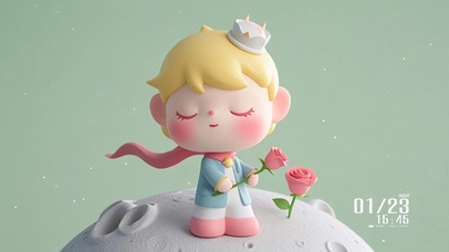 小女孩手拿鲜花