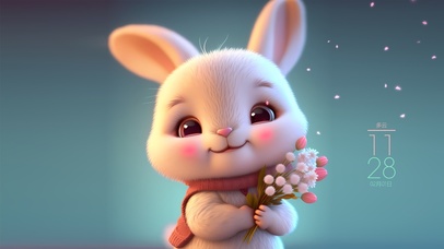 治愈4K可爱萌兔