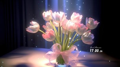 光束下的郁金香