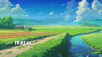 护眼蓝天白云小溪