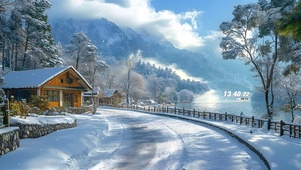 治愈冬日湖畔小屋