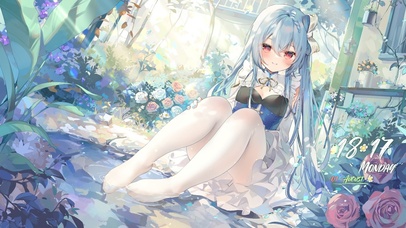 4K玫瑰花园白丝美少女