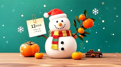 12月你好-心想柿成雪人
