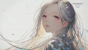 日系银发紫眸少女