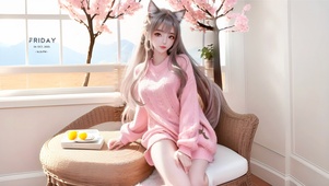 漂亮猫女孩