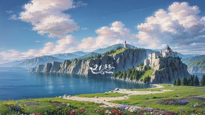 4K唯美治愈湖边田野