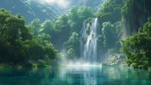 山泉瀑布