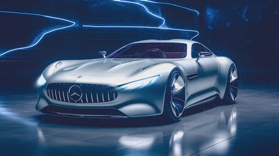 雨天，奔驰汽车