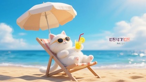 海边悠闲猫咪