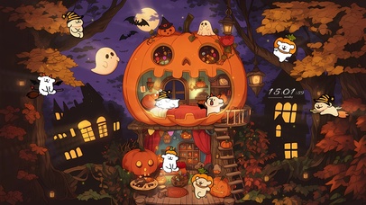 万圣节城堡派对小狗