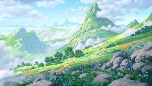 峰野花草云悠
