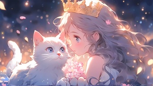 皇冠少女与猫